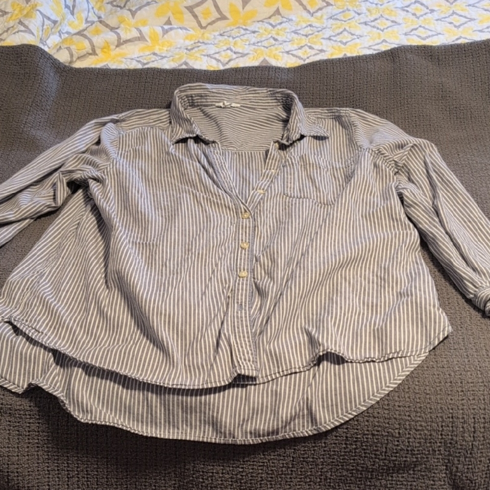 Sonoma Gray Striped Blouse